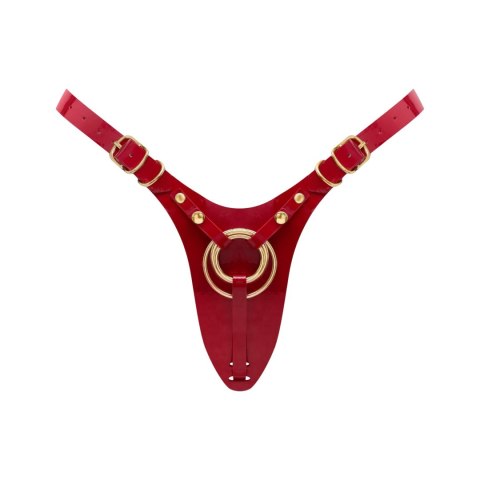 LEATHERETTE HARNESS FABULOUS - ONE SIZE - RED GLOSSY
