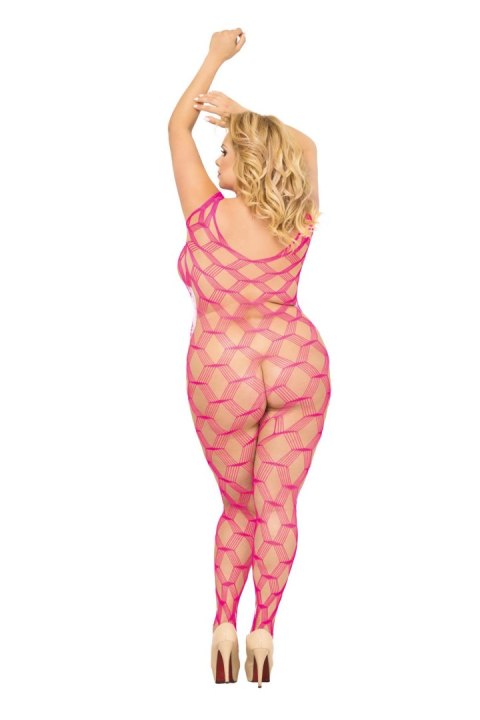 Softline - Bodystocking She-cat - Plus Size - pink XL-3XL