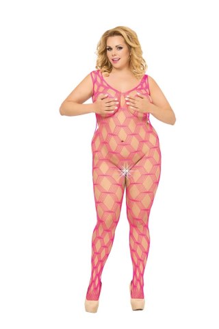 Softline - Bodystocking She-cat - Plus Size - pink XL-3XL