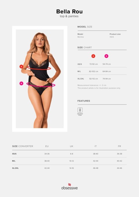 Obsessive - Komplet - Bella Rou top i figi XL/2XL Obsessive - Komplet - Bella Rou top i figi XL/2XL