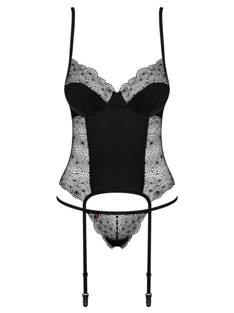 Obsessive - Gorset - Sharlotte gorset i stringi czarny S/M Obsessive - Gorset - Sharlotte gorset i stringi czarny S/M