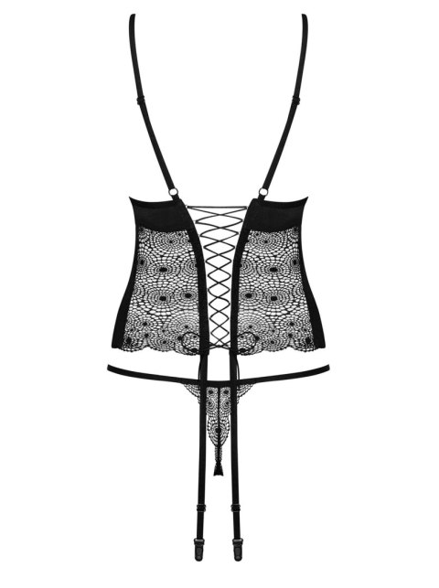 Obsessive - Gorset - Sharlotte gorset i stringi czarny S/M Obsessive - Gorset - Sharlotte gorset i stringi czarny S/M