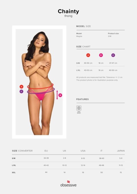 Obsessive - Stringi - Chainty stringi różowe S/M Obsessive - Stringi - Chainty stringi różowe S/M