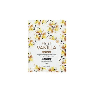 Exsens - Rozgrzewający olejek do masażu - pakiet 10 szt. po 3 ml - HOT VANILLA SACHET Warming gourmet massage oil