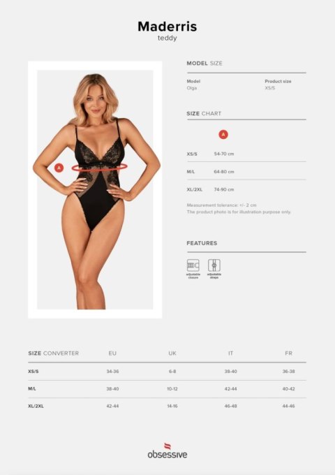 Obsessive - Body - Maderris body XS/S Obsessive - Body - Maderris body XS/S