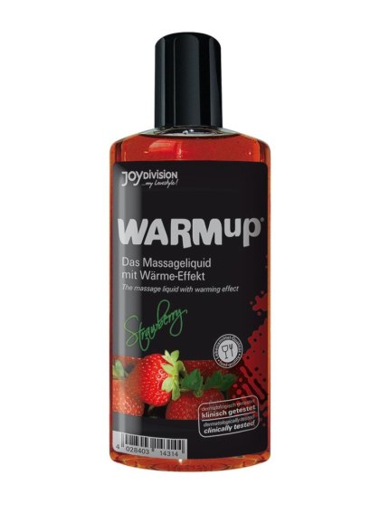 JoyDivision - Rozgrzewający olejek do masażu - WARMup Strawberry, 150 ml