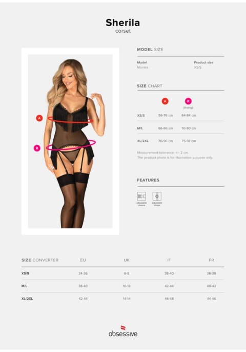 Obsessive - Gorset - Sherila gorset i stringi XL/2XL Obsessive - Gorset - Sherila gorset i stringi XL/2XL