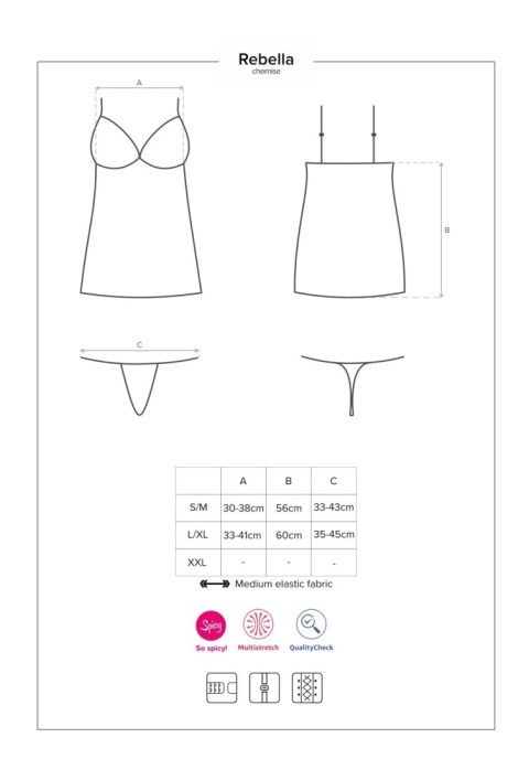 Obsessive - Koszula - Redella koszulka i stringi czarna S/M Obsessive - Koszula - Redella koszulka i stringi czarna S/M