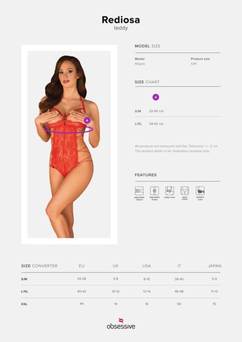 Obsessive - Body - Rediosa body otwarte L/XL Obsessive - Body - Rediosa body otwarte L/XL