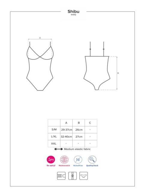Obsessive - Body - Shibu body czarne S/M Obsessive - Body - Shibu body czarne S/M