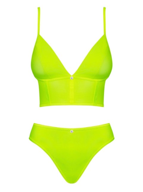Obsessive - Komplet - Neonia top i figi żółty S/M Obsessive - Komplet - Neonia top i figi żółty S/M