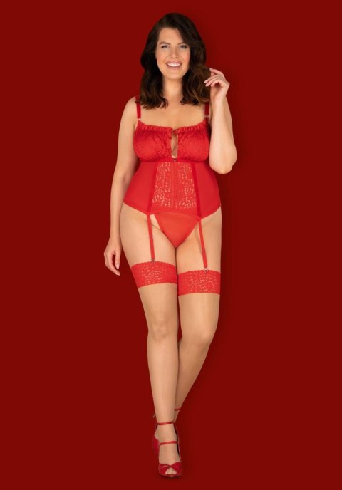 Obsessive - Gorset - Blossmina gorset i stringi 6XL/7XL Obsessive - Gorset - Blossmina gorset i stringi 6XL/7XL