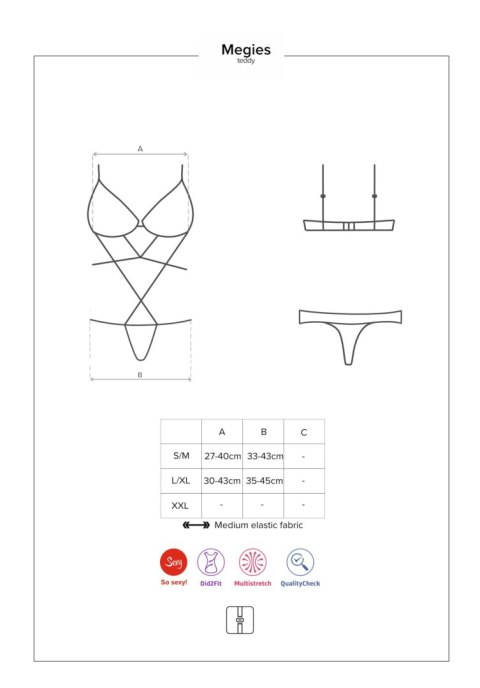 Obsessive - Body - Megies body czarne S/M Obsessive - Body - Megies body czarne S/M