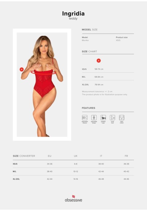 Obsessive - Body - Ingridia body otwarte XL/2XL Obsessive - Body - Ingridia body otwarte XL/2XL