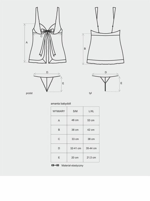 Obsessive - Babydoll - Amanta babydoll i stringi L/XL Obsessive - Babydoll - Amanta babydoll i stringi L/XL