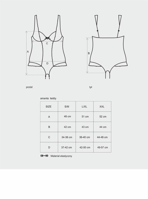 Obsessive - Body - Amanta body otwarte XXL Obsessive - Body - Amanta body otwarte XXL