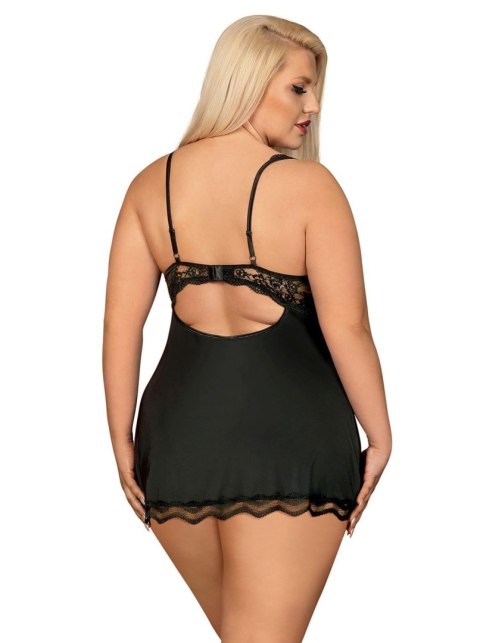 Obsessive - Babydoll - Luvae babydoll i stringi czarne XXL Obsessive - Babydoll - Luvae babydoll i stringi czarne XXL