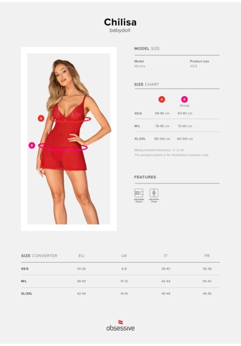 Obsessive - Babydoll - Chilisa babydoll i stringi M/L Obsessive - Babydoll - Chilisa babydoll i stringi M/L