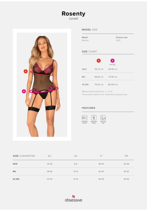 Obsessive - Gorset - Rosenty gorset XL/2XL Obsessive - Gorset - Rosenty gorset XL/2XL