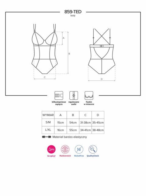 Obsessive - Body - 859-TED-1 body L/XL Obsessive - Body - 859-TED-1 body L/XL