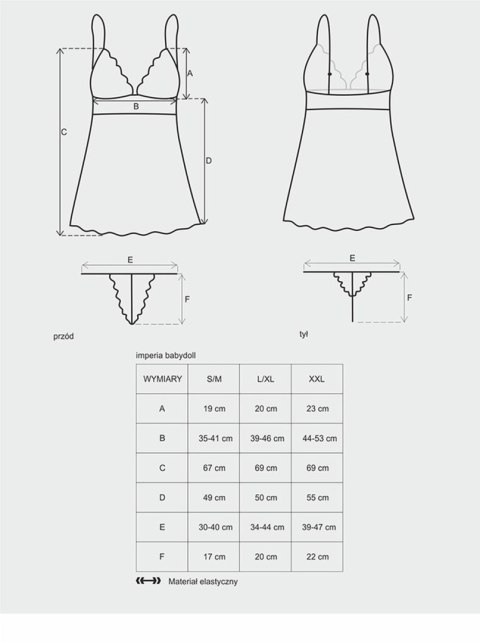 Obsessive - Koszula - Idillia babydoll i stringi L/XL Obsessive - Koszula - Idillia babydoll i stringi L/XL