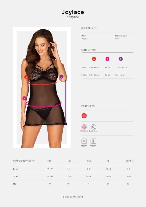 Obsessive - Babydoll - Joylace babydoll i stringi L/XL Obsessive - Babydoll - Joylace babydoll i stringi L/XL
