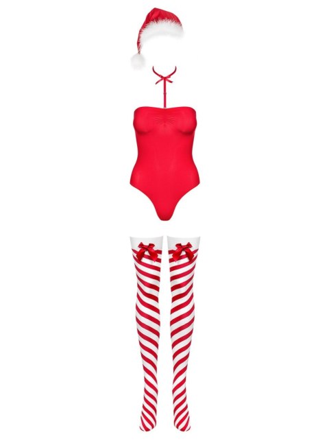 Obsessive - Body Mikołajka - Kissmas zestaw 3-części czerwone S/M Obsessive - Body Mikołajka - Kissmas zestaw 3-części czerwone S/M