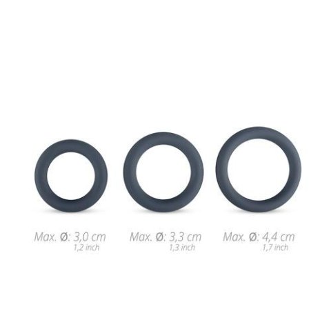 3-Piece Cock Ring Set - Grey 3-Piece Cock Ring Set - Grey