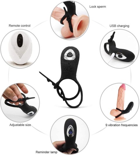 AdjustableDouble cockring with remote AdjustableDouble cockring with remote