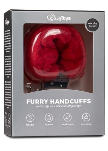 Kajdanki-Furry Handcuffs - Red Kajdanki-Furry Handcuffs - Red