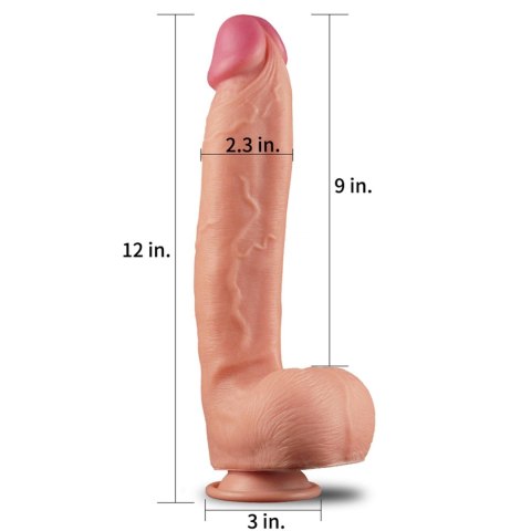 12"" Dual Layered Platinum Silicone Cock 12"" Dual Layered Platinum Silicone Cock