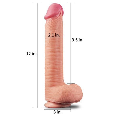 12"" Dual Layered Platinum Silicone Cock 12"" Dual Layered Platinum Silicone Cock