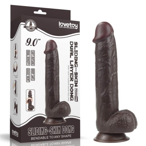 9.0'' Sliding Skin Dual Layer Dong - Black 9.0'' Sliding Skin Dual Layer Dong - Black