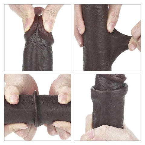 9'' Sliding Skin Dual Layer Dong - Black 9'' Sliding Skin Dual Layer Dong - Black
