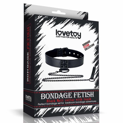 Bondage Fetish Black Matt Collar With Leash Bondage Fetish Black Matt Collar With Leash