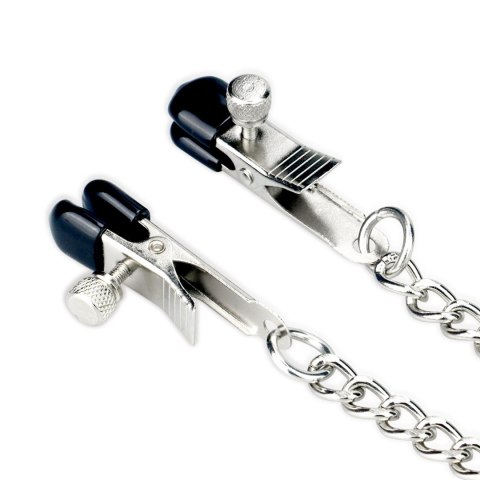 Metallic Silver Collar With Nipple Clamp Metallic Silver Collar With Nipple Clamp