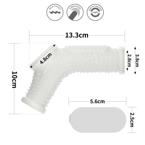 Vibrating Drip Knights Ring with Scrotum Sleeve (White) Vibrating Drip Knights Ring with Scrotum Sleeve (White)