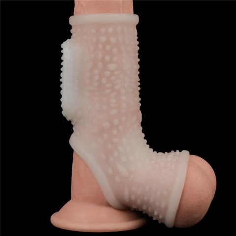 Vibrating Drip Knights Ring with Scrotum Sleeve (White) Vibrating Drip Knights Ring with Scrotum Sleeve (White)