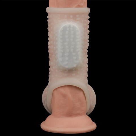Vibrating Drip Knights Ring with Scrotum Sleeve (White) Vibrating Drip Knights Ring with Scrotum Sleeve (White)