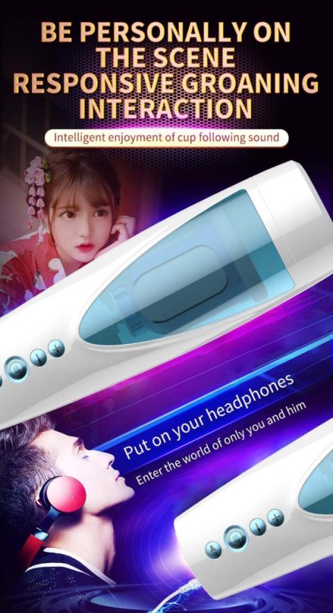 Masturbator-Vibrating, Rotating and Flashing Masturbation USB 10+10 Function / Talk Mode Masturbator-Vibrating, Rotating and Flashing Masturbation USB 10+10 Function / Talk Mode