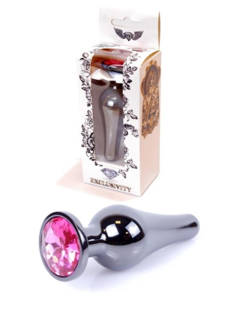 Plug-Jewellery Dark Silver BUTT PLUG- Pink Plug-Jewellery Dark Silver BUTT PLUG- Pink