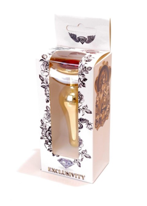 Plug-Jewellery Gold BUTT PLUG- Red Plug-Jewellery Gold BUTT PLUG- Red
