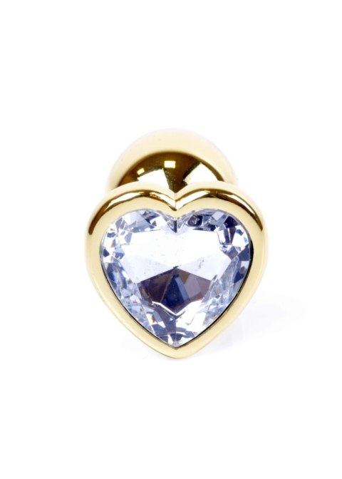 Plug-Jewellery Gold Heart PLUG- Clear Plug-Jewellery Gold Heart PLUG- Clear