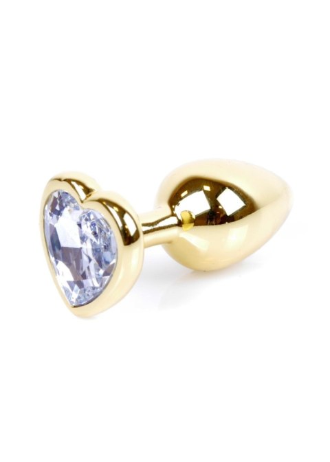 Plug-Jewellery Gold Heart PLUG- Clear Plug-Jewellery Gold Heart PLUG- Clear