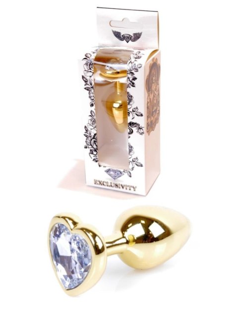 Plug-Jewellery Gold Heart PLUG- Clear Plug-Jewellery Gold Heart PLUG- Clear
