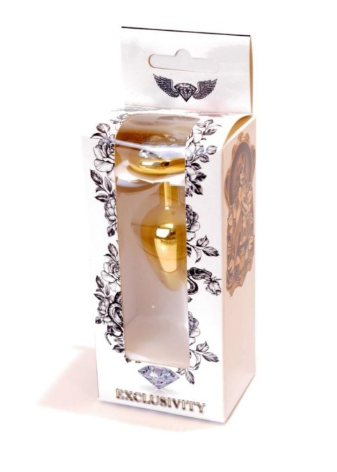 Plug-Jewellery Gold Heart PLUG- Clear Plug-Jewellery Gold Heart PLUG- Clear