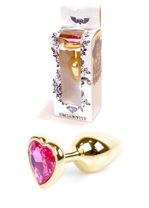 Plug-Jewellery Gold Heart PLUG- Pink Plug-Jewellery Gold Heart PLUG- Pink
