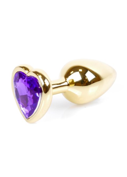 Plug-Jewellery Gold Heart PLUG- Purple Plug-Jewellery Gold Heart PLUG- Purple