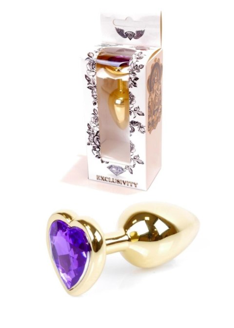 Plug-Jewellery Gold Heart PLUG- Purple Plug-Jewellery Gold Heart PLUG- Purple