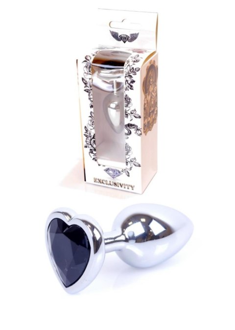 Plug-Jewellery Silver Heart PLUG- Black Plug-Jewellery Silver Heart PLUG- Black